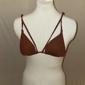 Zalful Bikini Top Brown Medium NWT